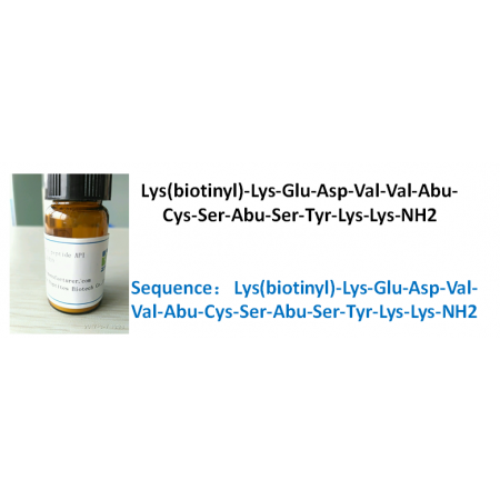 Lys(biotinyl)-Lys-Glu-Asp-Val-Val-Abu-Cys-Ser-Abu-Ser-Tyr--Lys-Lys-NH2