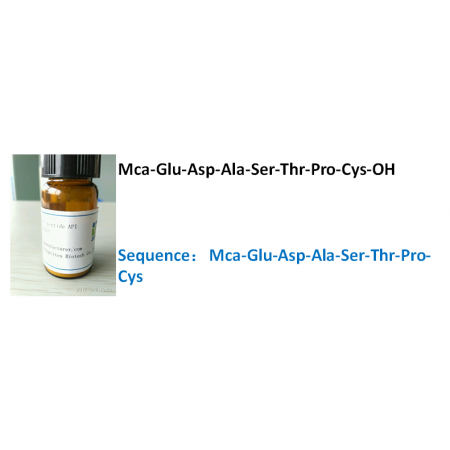 Mca-Glu-Asp-Ala-Ser-Thr-Pro-Cys-OH