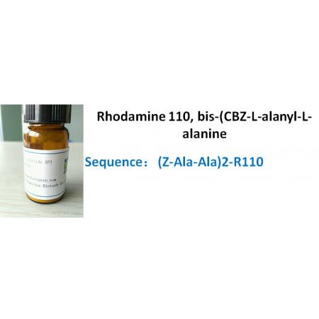 Rhodamine 110, bis-(CBZ-L-alanyl-L-alanine amide)