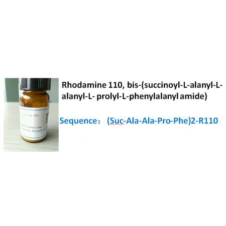 Rhodamine 110, bis-(succinoyl-L-alanyl-L-alanyl-L- prolyl-L-phenylalanyl amide)