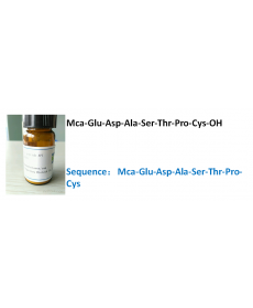 Mca-Glu-Asp-Ala-Ser-Thr-Pro-Cys-OH